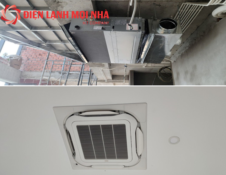 So sánh máy lạnh giấu trần nối ống gió và máy lạnh âm trần Cassette